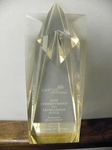 Castine Moving and Storage Receives Commitment to Excellence Gold Award at Cartus 2009 Global Network Conference