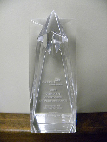 Castine Moving & Storage Receives Voice of Customer Award at Cartus 2010 Global Network Conference 