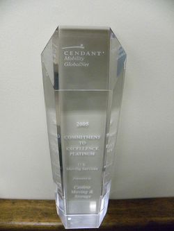 Castine Movers Receives Commitment to Excellence Platinum Award at Cartus 2005 Global Network Conference