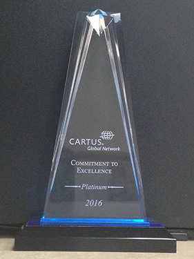 Castine Moving & Storage Receives Top Level, Commitment to Excellence Platinum Award  at Cartus 2016 Global Network Conference